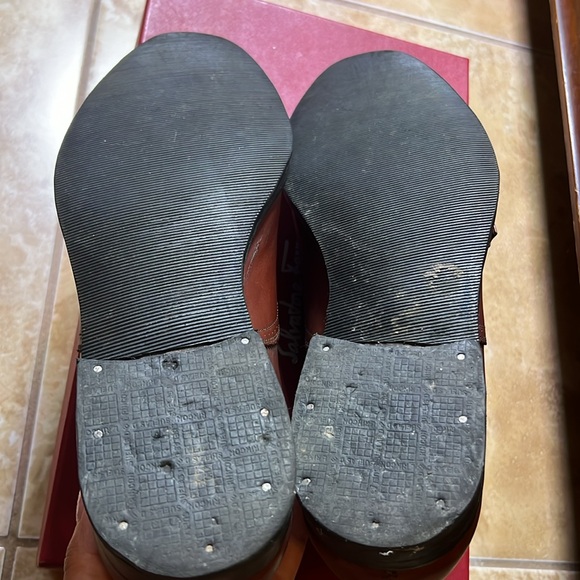 Salvatore Ferragamo Brown Woven Leather Double Monk Strap, Re-Soled, Size 10 - Picture 8 of 9